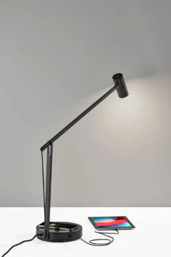 Turrell Desk Lamp With Wireless Charging 16 Turrell Desk Lamp With Wireless Charging -Adesso 10036309BRZ add1