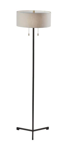 Wesley 2-Light Floor Lamp In Black