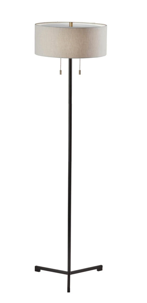 Wesley 2-Light Floor Lamp In Black