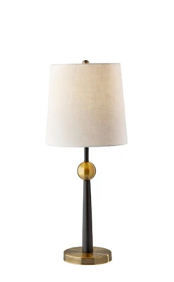 Francis Table Lamp In Black & Antique Brass