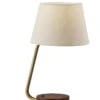 Louie Table Lamp In Antique Brass With Walnut Rubberwood Base 2 Louie Table Lamp In Antique Brass With Walnut Rubberwood Base -Adesso 1102152