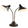 Ascot 2-Light Desk Lamp In Black & Antique Brass 2 Ascot 2-Light Desk Lamp In Black & Antique Brass -Adesso 1102163