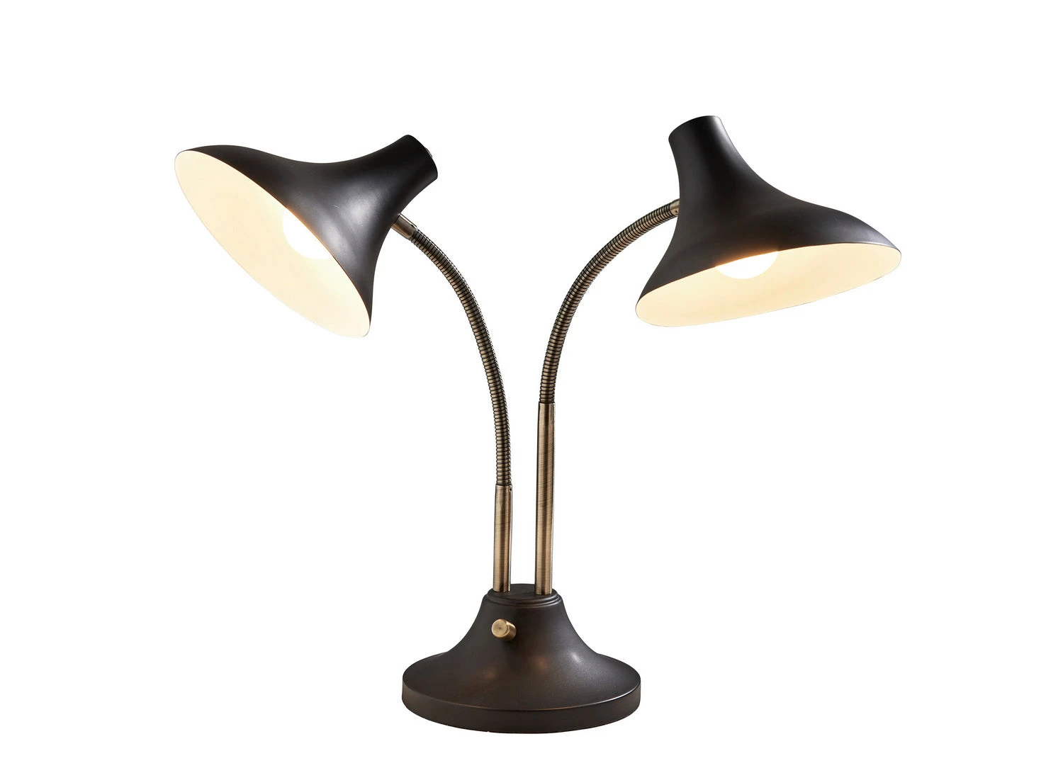 Ascot 2-Light Desk Lamp In Black & Antique Brass 3 Ascot 2-Light Desk Lamp In Black & Antique Brass