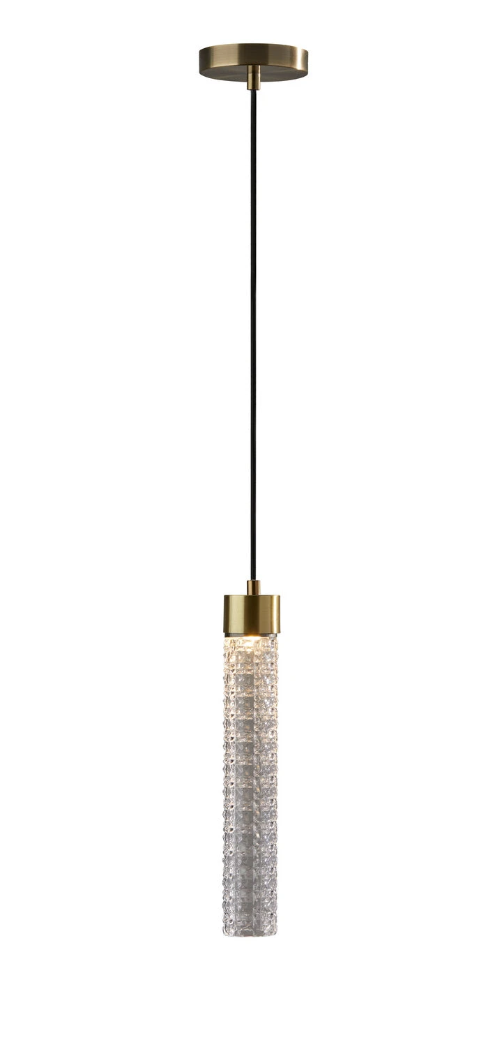 Adesso 9 Harriet LED Pendant In Antique Brass