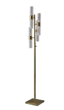 Harriet LED Floor Lamp In Antique Brass