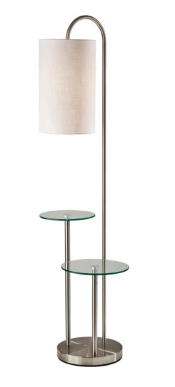 Leonard Floor Lamp In Brushed Steel