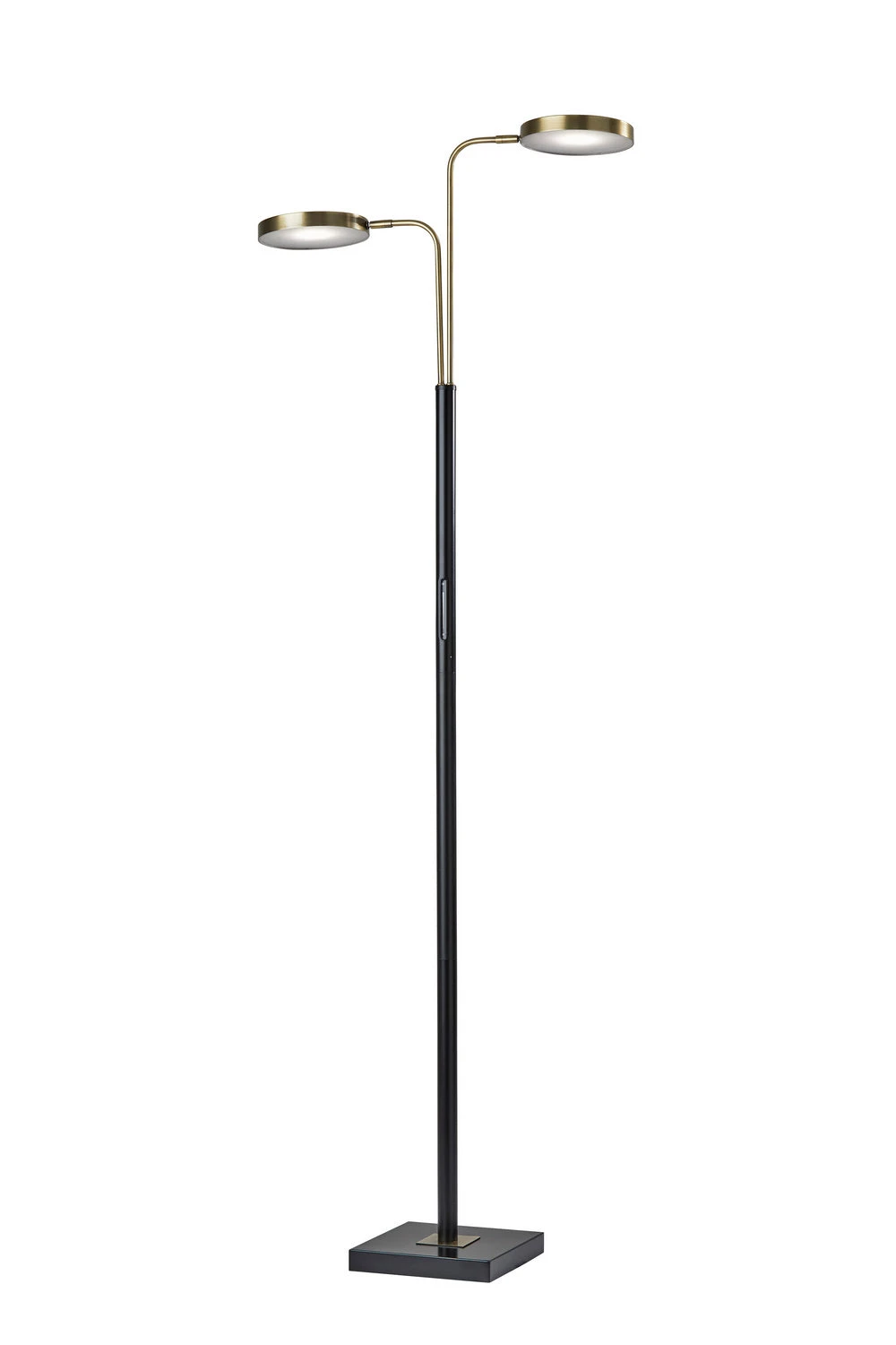 Rowan LED Floor Lamp In Black & Antique Brass 3 Rowan LED Floor Lamp In Black & Antique Brass
