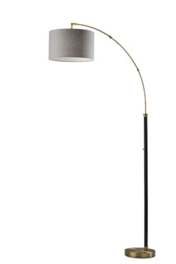 Bergen Arc Lamp In Black & Antique Brass