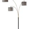 Bergen 3-Light Arc Lamp In Black & Antique Brass 2 Bergen 3-Light Arc Lamp In Black & Antique Brass -Adesso 1102213