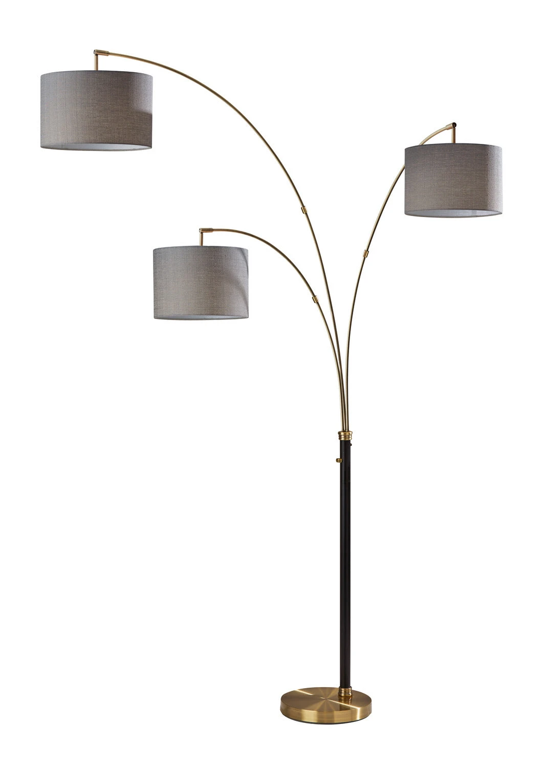 Bergen 3-Light Arc Lamp In Black & Antique Brass 3 Bergen 3-Light Arc Lamp In Black & Antique Brass