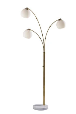 Remi 3-Light Arc Lamp In Antique Brass