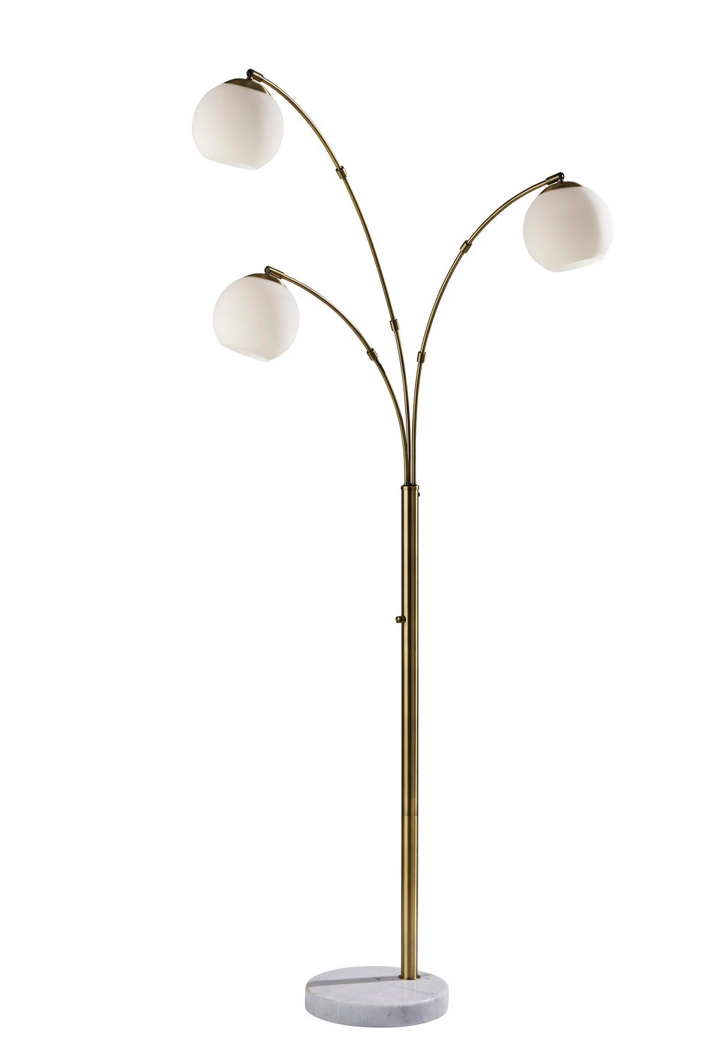 Remi 3-Light Arc Lamp In Antique Brass 3 Remi 3-Light Arc Lamp In Antique Brass