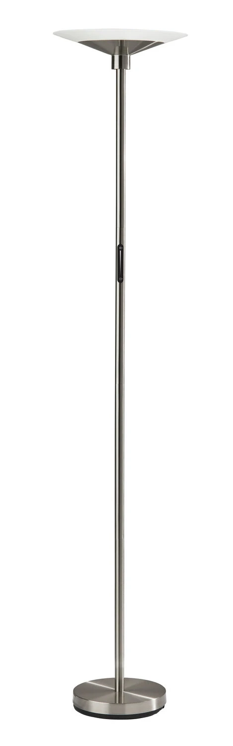 Solar LED Torchiere In Brushed Steel 3 Solar LED Torchiere In Brushed Steel