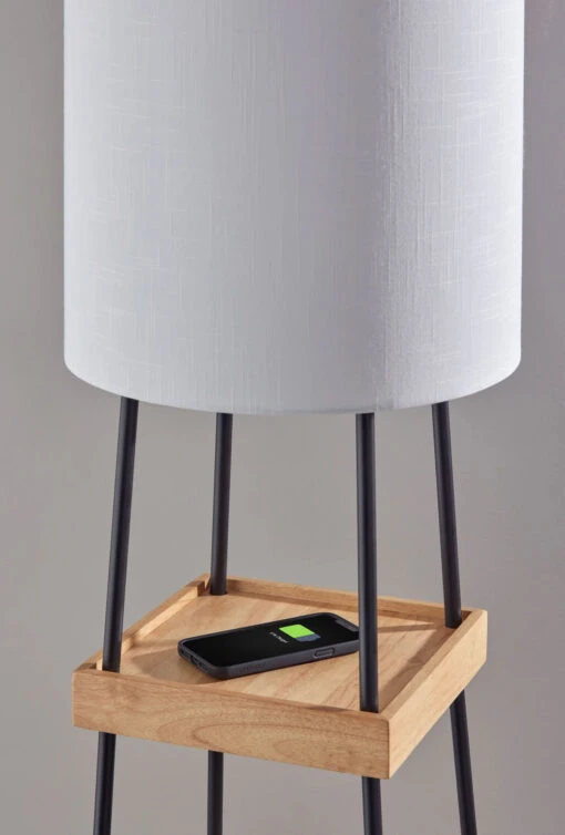 Henry Shelf Floor Lamp With Charging Port - Image 3