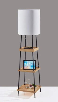 Henry Shelf Floor Lamp With Charging Port
