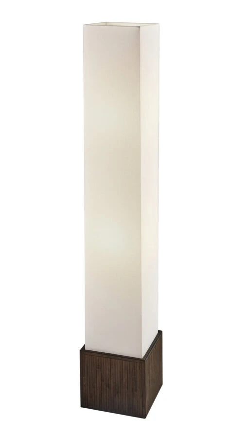 Sebu 2-Light Floor Lantern In Teak Brown Bamboo