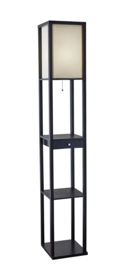 Parker Floor Lamp In Black Pvc Veneer On Mdf