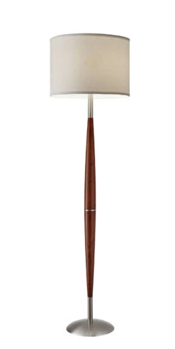 Hudson Floor Lamp In Brushed Steel