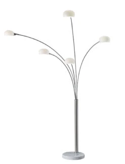 Luna 5-Light Arc Lamp In White Marble