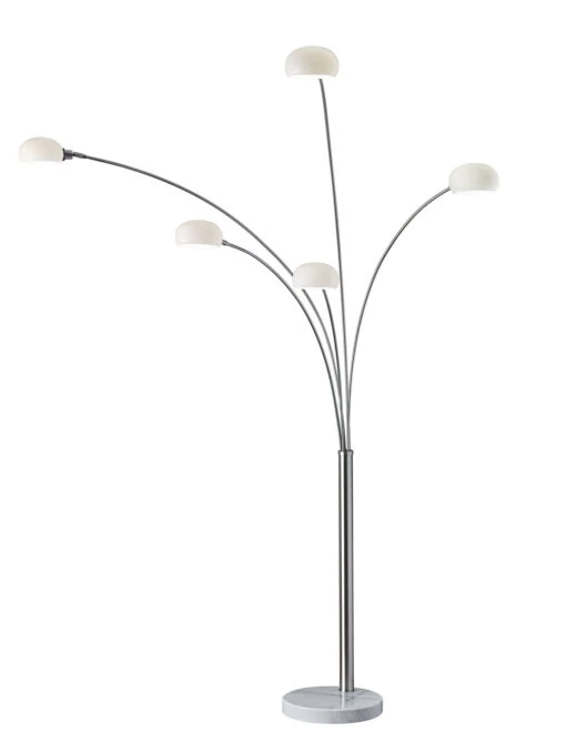 Luna 5-Light Arc Lamp In White Marble