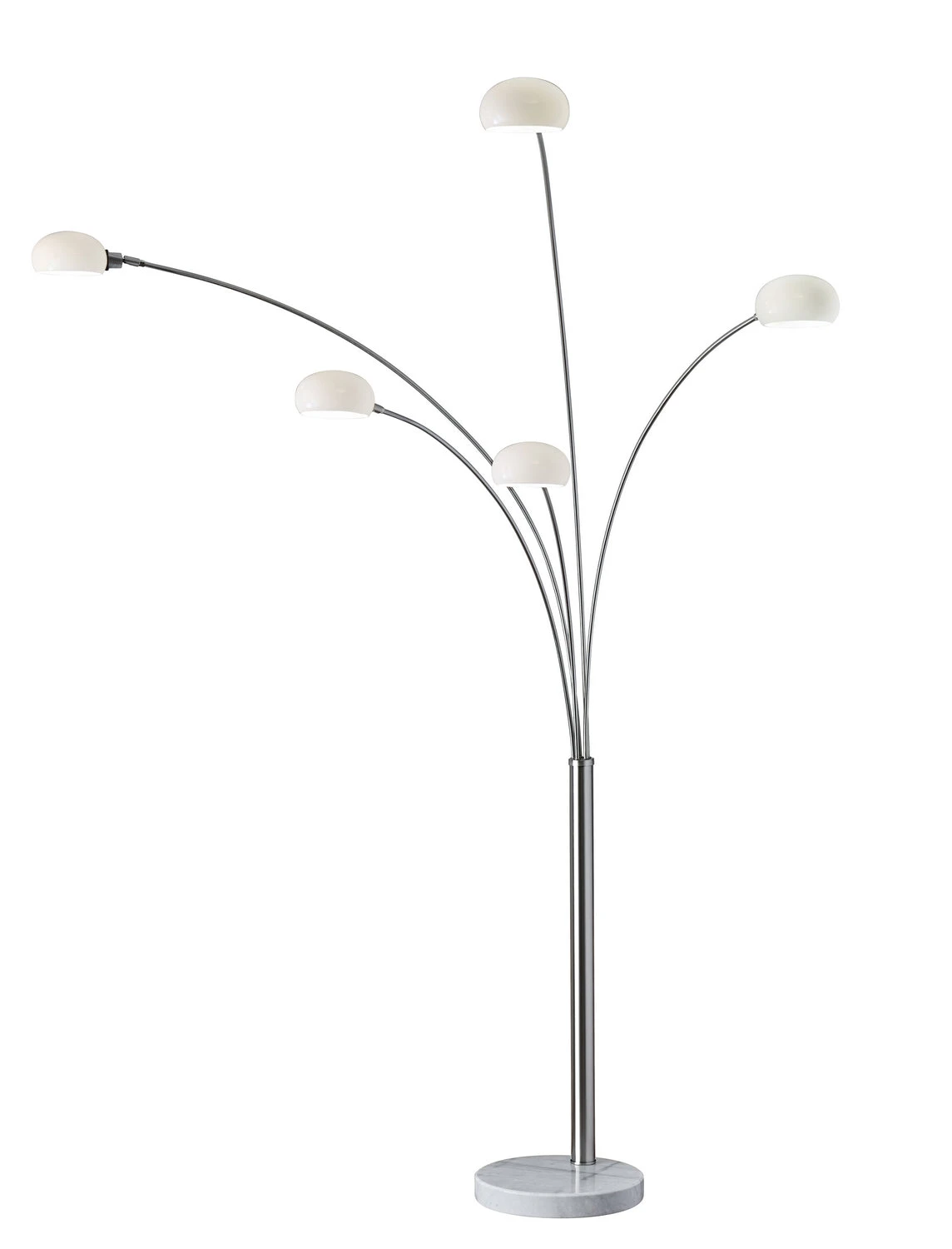 Luna 5-Light Arc Lamp In White Marble 3 Luna 5-Light Arc Lamp In White Marble
