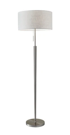 Hayworth Floor Lamp In Brushed Steel