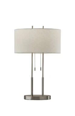 Duet 2-Light Table Lamp In Brushed Steel