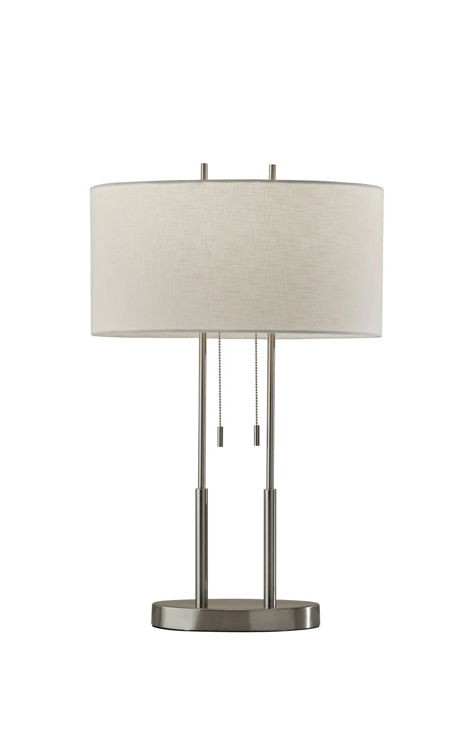 Adesso 14 Duet 2-Light Table Lamp In Brushed Steel