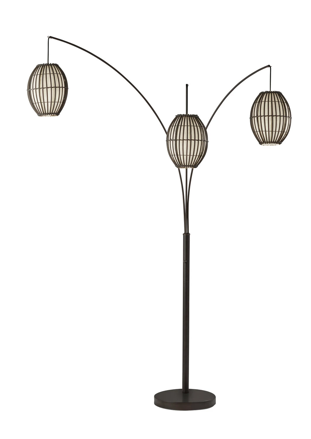 Maui 3-Light Arc Lamp In Antique Bronze 3 Maui 3-Light Arc Lamp In Antique Bronze