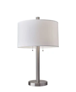 Boulevard 2-Light Table Lamp In Brushed Steel