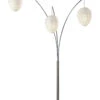 Belle 3-Light Arc Lamp In Brushed Steel -Adesso 723833