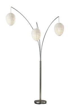 Belle 3-Light Arc Lamp In Brushed Steel
