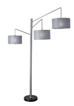 Wellington 3-Light Arc Lamp In Black Marble