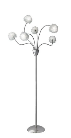 Pom Pom LED Floor Lamp In Brushed Steel