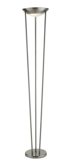 Odyssey 2-Light Torchiere In Brushed Steel