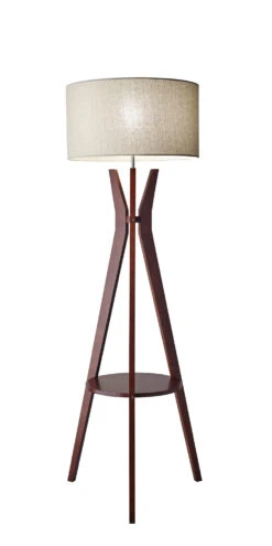 Bedford Floor Lamp In Solid Walnut Wood