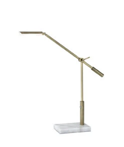 Vera LED Desk Lamp In White Marble