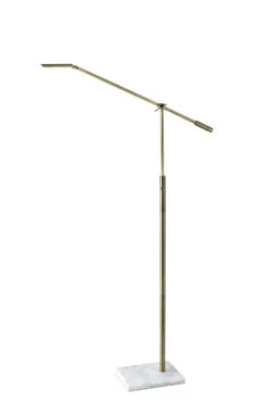Vera LED Floor Lamp In White Marble