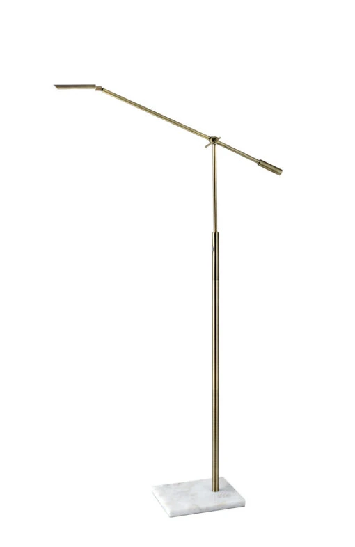 Vera LED Floor Lamp In White Marble