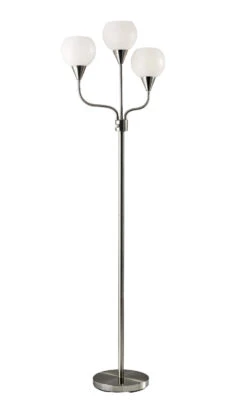 Phillip 3-Light Floor Lamp In Brushed Steel