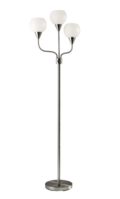 Phillip 3-Light Floor Lamp In Brushed Steel