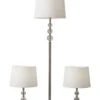 Olivia 3 Piece Floor And Table Lamp Set In Brushed Steel 2 Olivia 3 Piece Floor And Table Lamp Set In Brushed Steel -Adesso 980898