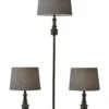 Chandler 3 Piece Floor And Table Lamp Set In Dark Bronze 1 Chandler 3 Piece Floor And Table Lamp Set In Dark Bronze -Adesso 980900