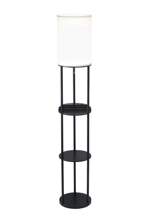 Charging Station Floor Lamp In Black