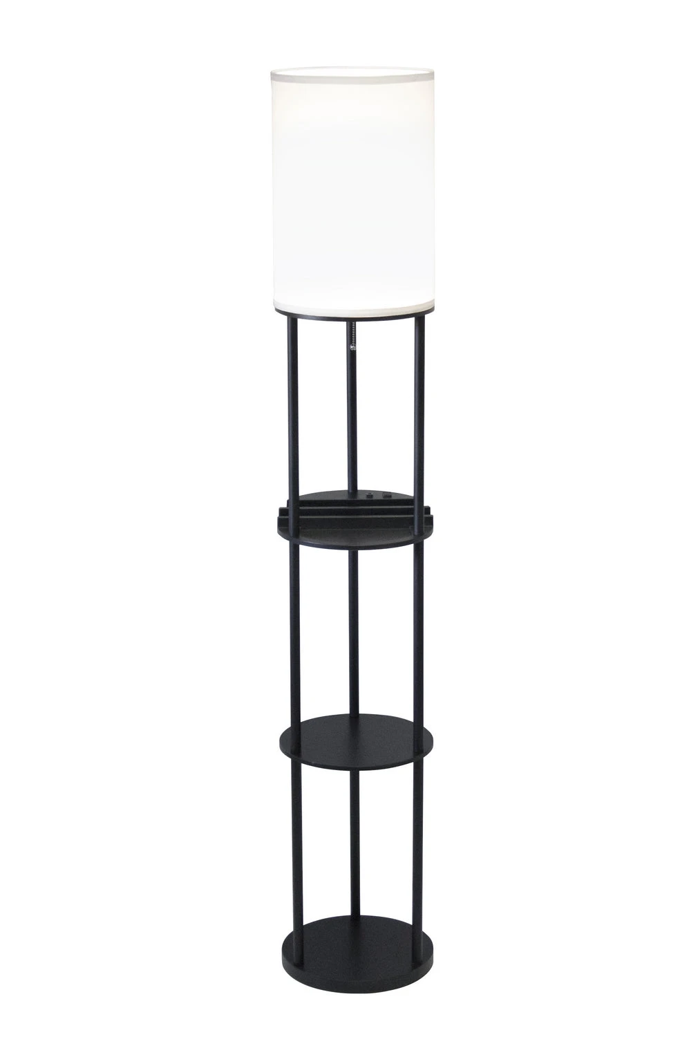 Charging Station Floor Lamp In Black 3 Charging Station Floor Lamp In Black