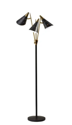 Nadine 3-Light Floor Lamp In Matte Black
