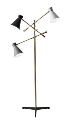 Lyle 3-Light Floor Lamp In Black Cast Iron