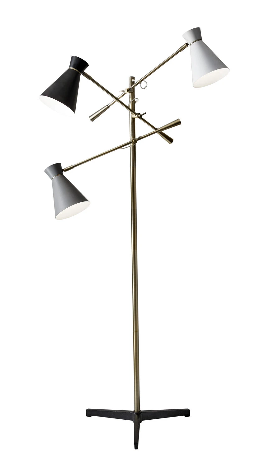 Lyle 3-Light Floor Lamp In Black Cast Iron 3 Lyle 3-Light Floor Lamp In Black Cast Iron