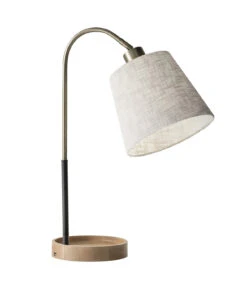 Jeffrey Table Lamp In Natural Rubber Wood