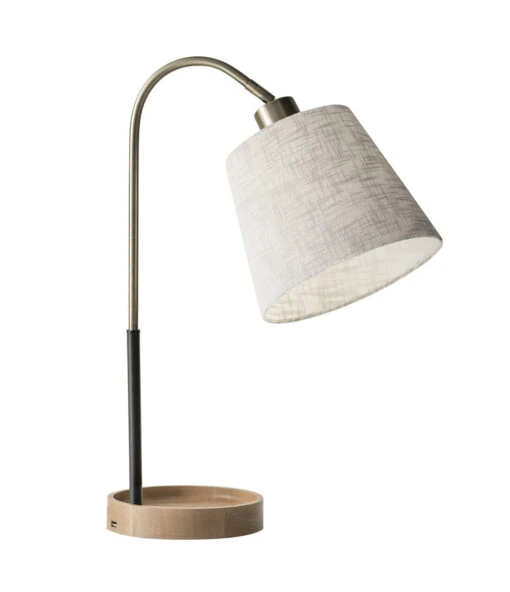 Jeffrey Table Lamp In Natural Rubber Wood
